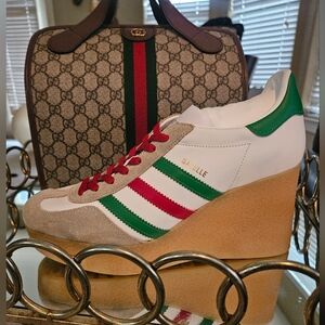 Gucci×Adiddas Gazelle Wedge Sneakers